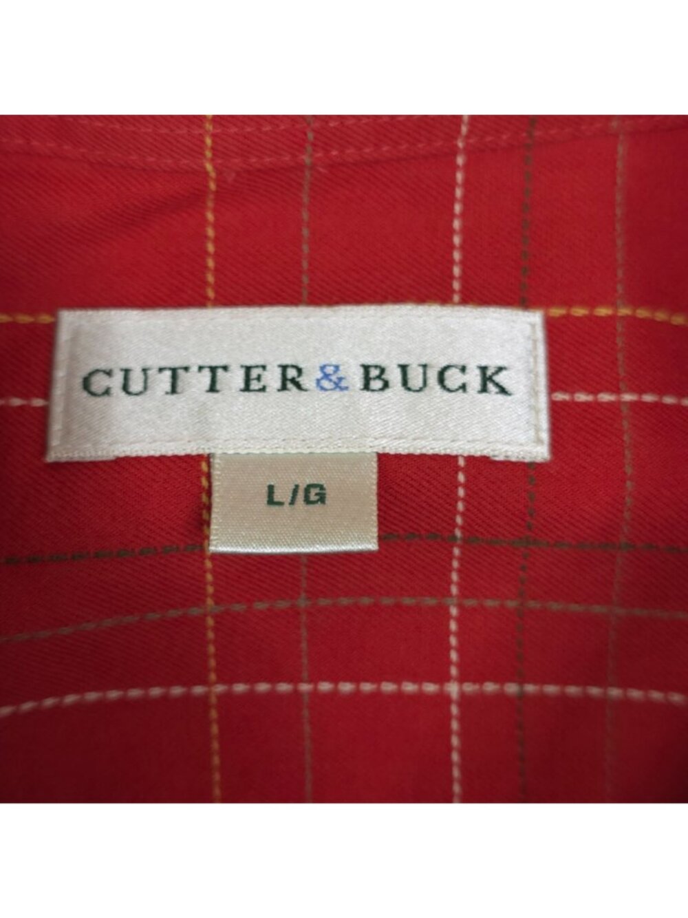 Cutter & Buck Mens Red Plaid Long Sleeve Button-Down Shirt Size Large 100% Cotto - Picture 4 of 8